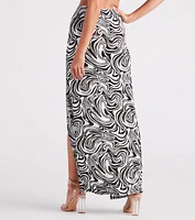 Standout Style Swirl Print Maxi Skirt