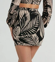 Tropical Day Dream High-Rise Wrap Mini Skirt