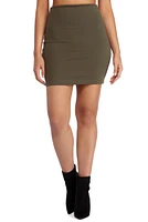 On Point Ponte Knit High Waist Mini Skirt