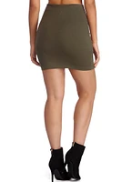 On Point Ponte Knit High Waist Mini Skirt