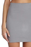 On Point Ponte Knit High Waist Mini Skirt