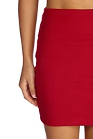 On Point Ponte Knit High Waist Mini Skirt