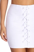 Laced Ponte Mini Skirt