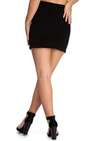 Laced Ponte Mini Skirt