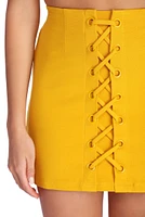 Laced Ponte Mini Skirt