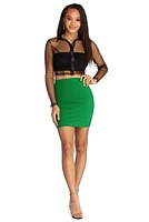 On Point Ponte Knit High Waist Mini Skirt