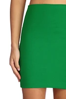 On Point Ponte Knit High Waist Mini Skirt