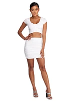 Pretty And Ruched Mini Skirt