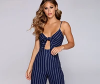 All For One Striped Jumpsuit