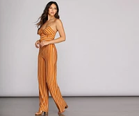 Knot About It Striped Jumpsuit