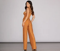 Knot About It Striped Jumpsuit