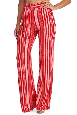 Striped For Style Flared Pants