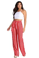 Striped For Style Flared Pants
