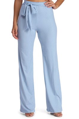 Striped And Tied High Waist Pants