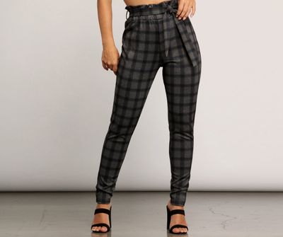 Mad For Plaid Paperbag Pants