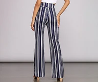 Twisted Stripes High Waist Pants