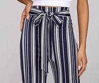 Twisted Stripes High Waist Pants