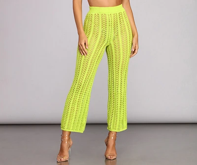 Lime Crochet Pants