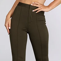 High Waist Crepe Flare Pants