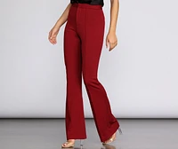 High Waist Crepe Flare Pants