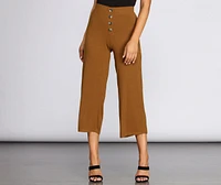 Relaxed And Ribbed Crop Pants