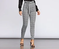 Tapered Glen Plaid Trousers