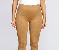 High Waist Faux Suede Pants