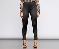 High Waist Satin Leggings