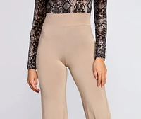 Basic Wide Leg Stretch Pants