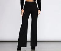 Basic Wide Leg Stretch Pants