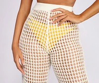 High Waist Wide Leg Crochet Pants