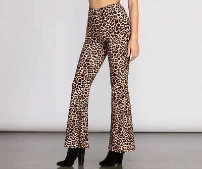 Boho Flair Floral Stripe Flare Pants