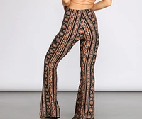 Boho Babe Paisley Striped Flared Pants