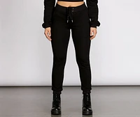 Lace Up High Waist Joggers