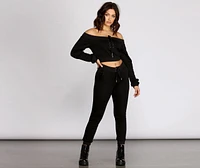 Lace Up High Waist Joggers