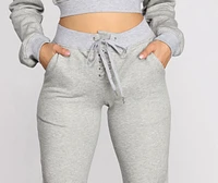 Lace Up High Waist Joggers