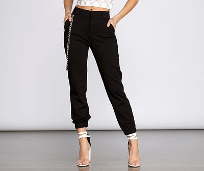 Edgy Chic Ponte Knit Joggers