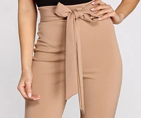High Rise Tie Waist Skinny Pants