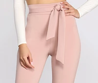 High Rise Tie Waist Skinny Pants