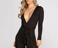 Tied With Class Ribbed Jumpsuit