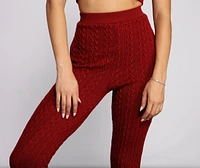 Cable Knit Cutie High Waist Leggings
