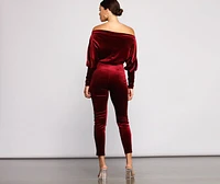 Luxe Elegance Tie Waist Velvet Catsuit