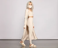 High Waist Basic Ribbed Knit Leggings
