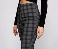 The One High Waist Plaid Pants