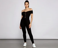 Casually Chic Off The Shoulder Catsuit