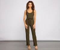 Simply Chic Tie-Waist Jumpsuit