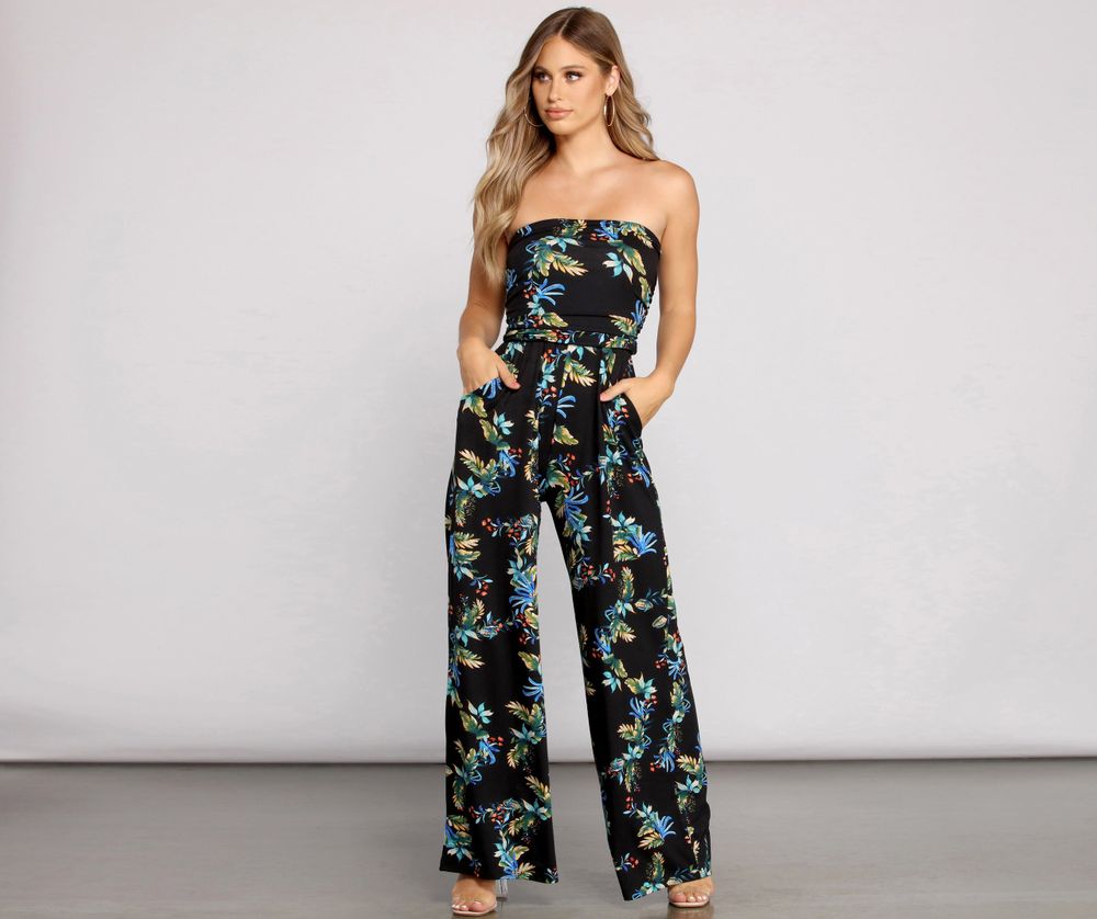 floral tube jumpsuit