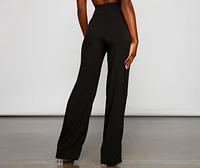 Sleek Tie Waist Wide Leg Pants