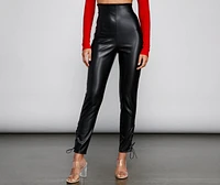 Edgy-Chic Faux Leather Leggings