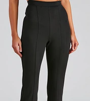 High Waist Flared Ponte Pants